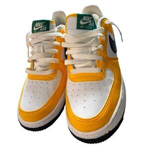 Nike Air Force 1 GS University Gold/Black/Green Sneakers 6Y New
